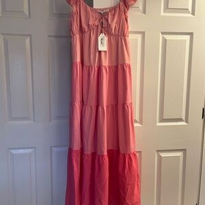Pink Tiered women’s  Dress by English Factory new with tags